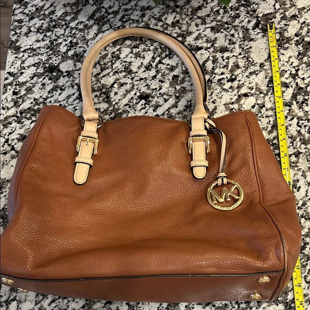 Michael Kors Tan and Cream Purse/Tote Early 2000s Vintage - Picture 11 of 12